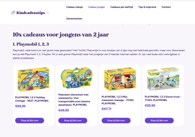 kindcadeautips.nl — Dutch gift-ideas site for children