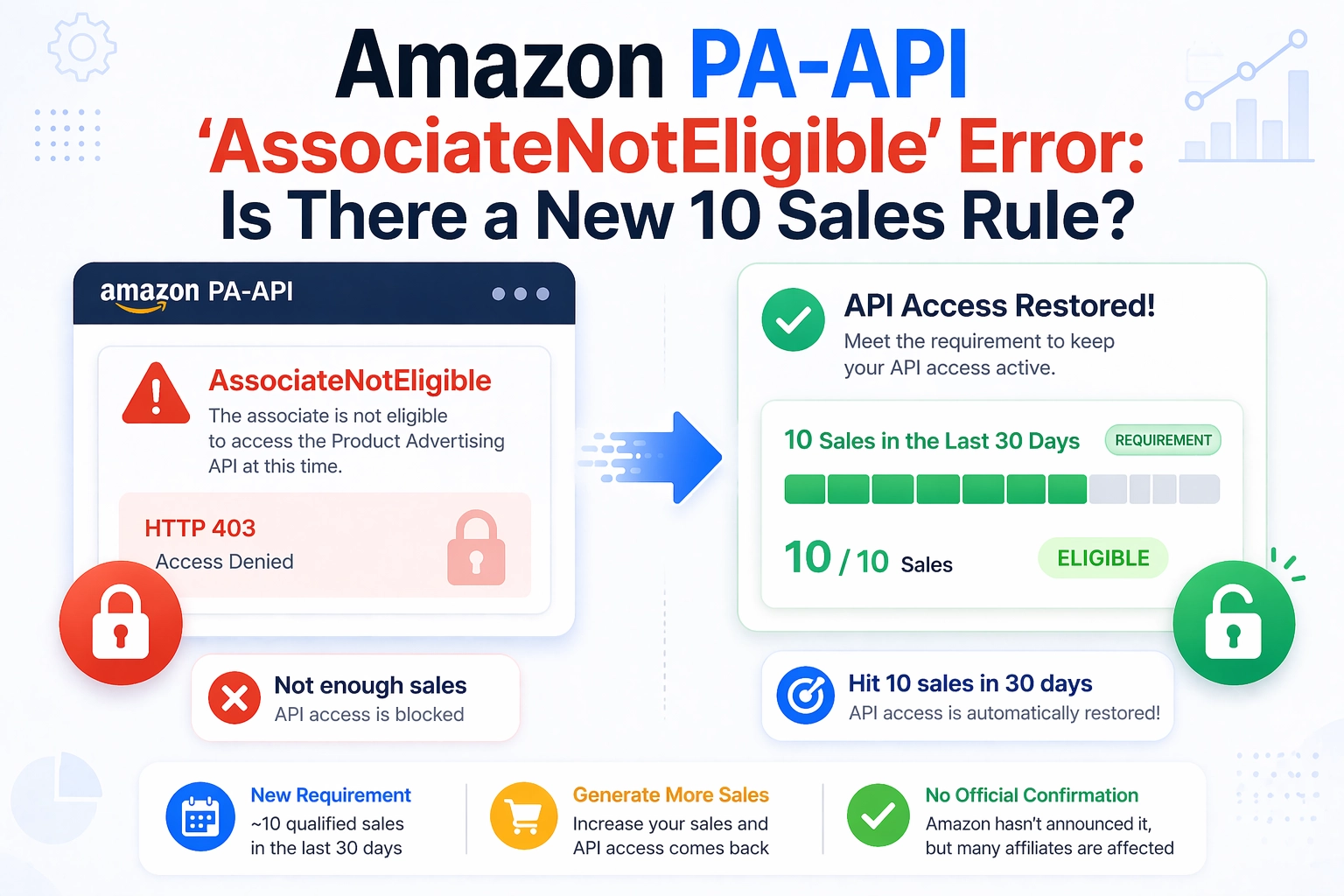 Amazon now requires 10 qualified sales in the last 30 days to maintain Creators API access