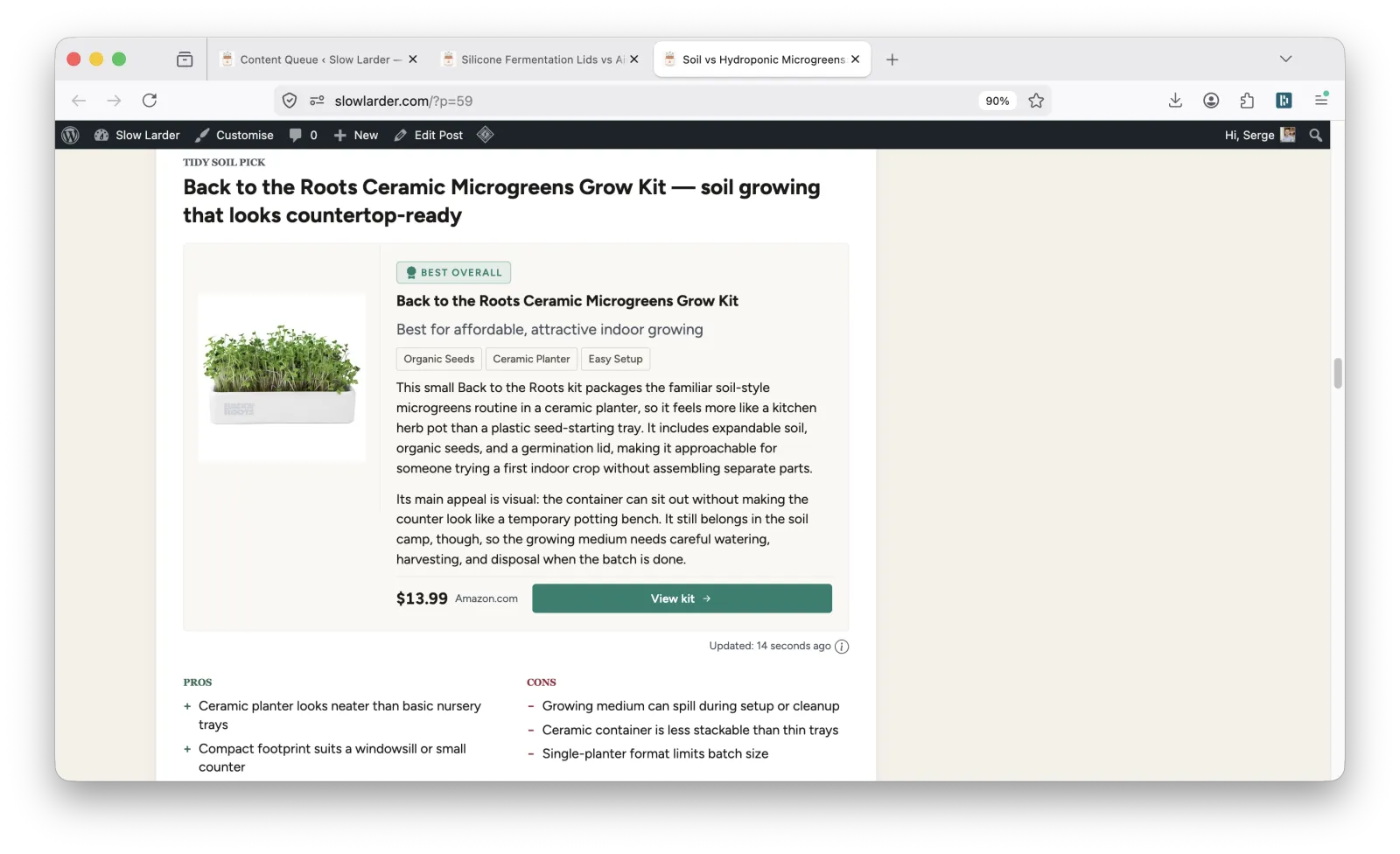Content Egg product card block with price and affiliate button inside an article