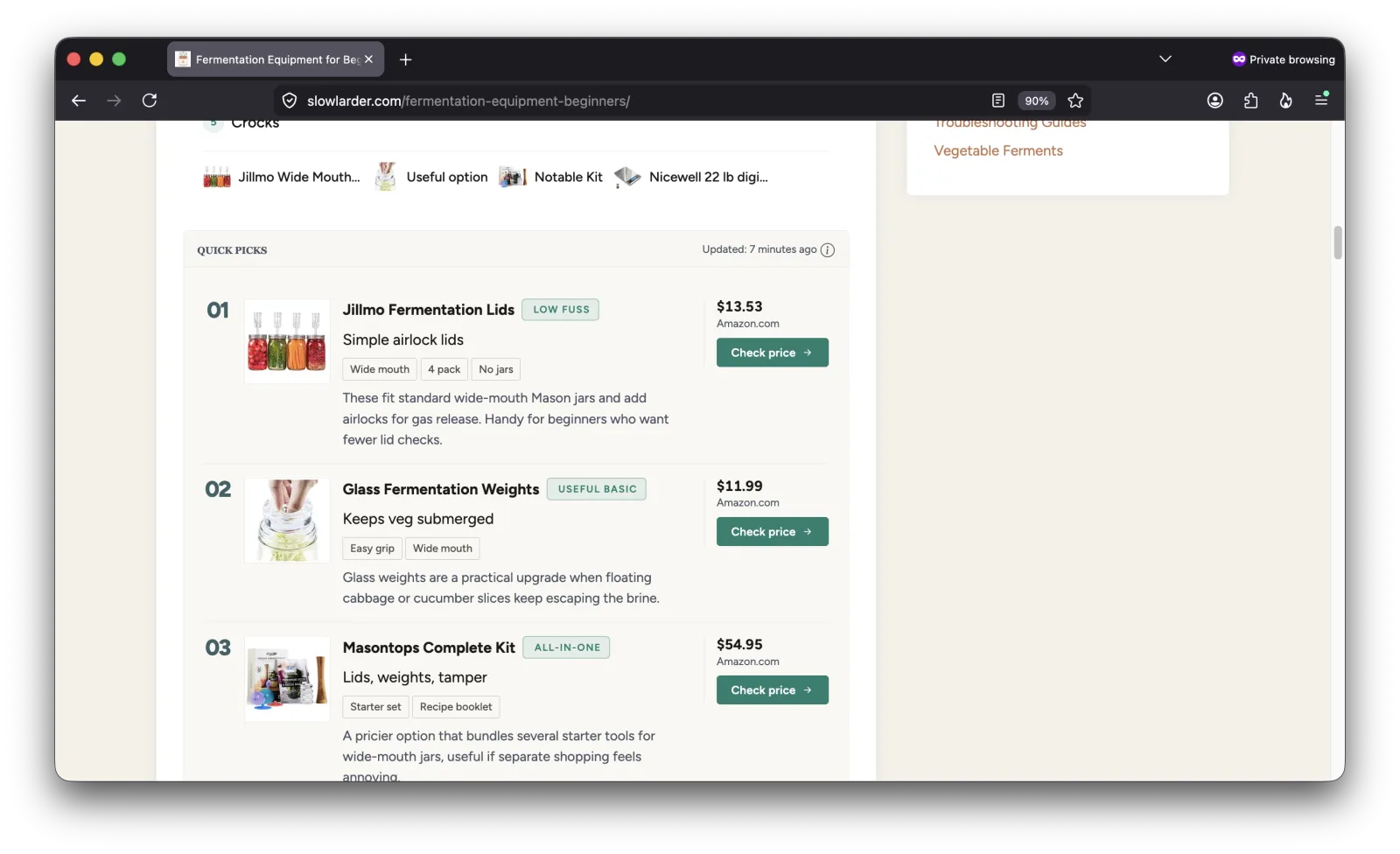Content Egg product list block displaying compared products inside an article
