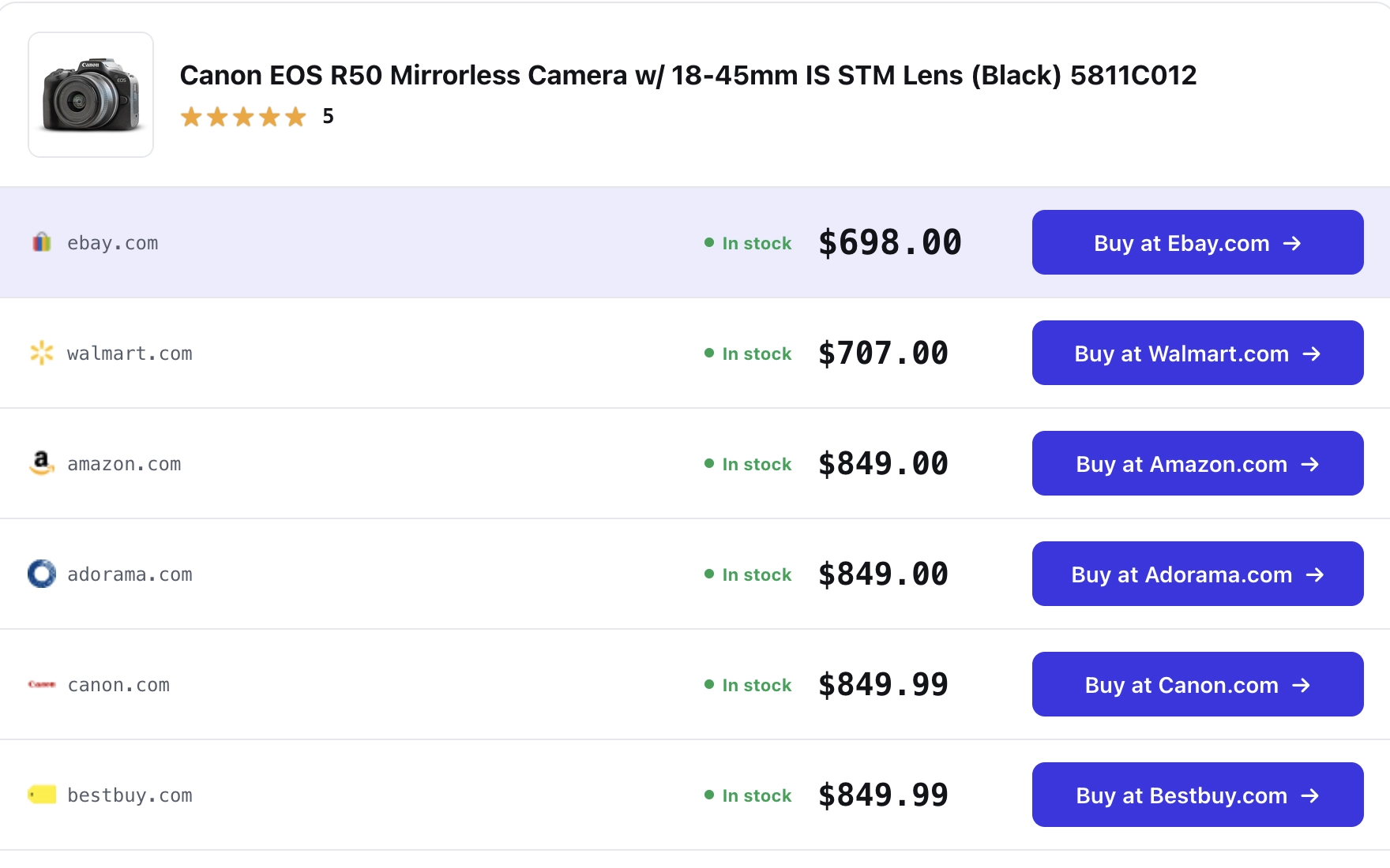 Affiliate Egg price comparison template