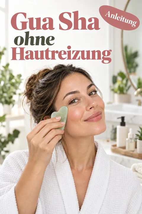 AI-generated Pinterest pin reading “Gua Sha ohne Hautreizung”